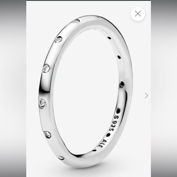 Pandora Simple Sparkling Band Ring. Size 7.5 - Picture 1 of 5